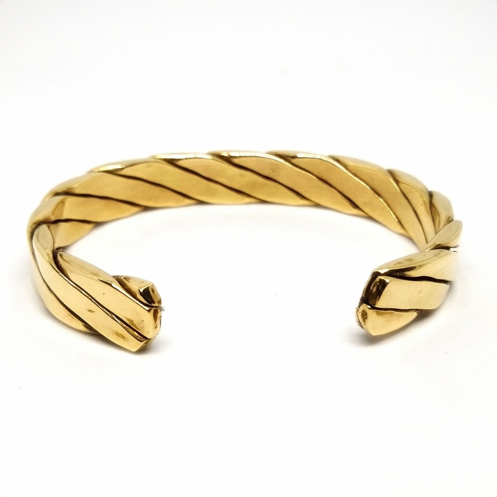 Woven Brass Solid Cuff Bracelet - image 3